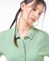 Shop Women's Green Cargo Crop Shirt