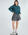 Shop Women's Teal Green Oversized Acid Wash Crop Sweatshirt