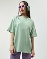 Shop Women's Green Oversized T-shirt-Front