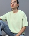 Shop Women's Green Oversized T-shirt-Front