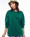 Shop Women's Green Oversized T-shirt-Front