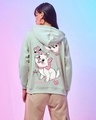 Shop Women's Green Pawsome Graphic Printed Oversized Hoodies-Front