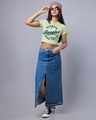 Shop Women's Green Peanuts All Star Graphic Printed Slim Fit Short Top-Full