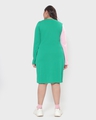 Shop Women's Green & Pink Color Block Plus Size Slim Fit Dress-Design