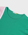 Shop Women's Green & Pink Color Block Plus Size Slim Fit Dress