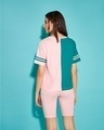 Shop Women's Green & Pink Color Block Relaxed Fit Short top-Design
