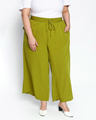 Shop Women's Green Plus Size Wide Leg Palazzo-Front