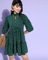 Shop Women's Green Polka Print Dress-Front