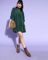 Shop Women's Green Polka Print Dress-Full