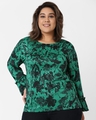 Shop Women's Green Polyester Printed T-shirt-Front