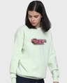 Shop Women's Green Powerpuffed Christmas Graphic Printed Oversized Sweatshirt-Full