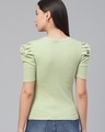 Shop Women's Green Puff Sleeve Top-Design