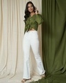 Shop Women's Green Relaxed Fit Crop Top-Design