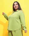 Shop Women's Green Relaxed Fit Plus Size Shirt-Design