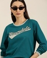 Shop Women's Green Riverdale Typography Oversized T-shirt-Front
