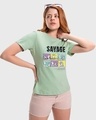 Shop Women's Green Savage Certified Graphic Printed T-shirt-Front