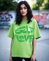 Shop Women's Green Self Love Graphic Printed Oversized T-shirt-Front