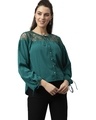 Shop Women's Green Sheer Top-Front