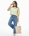 Shop Women's Green Oversized Short Top-Full