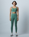 Shop Women's Green Skinny Fit Sports Tights-Full