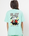 Shop Women's Green Slay All Day Back Graphic Printed Oversized T-shirt-Design