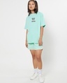 Shop Women's Green Slay All Day Back Graphic Printed Oversized T-shirt