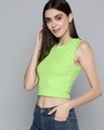 Shop Women's Green Slim Fit Crop Top-Design