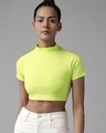 Shop Women's Green Slim Fit Crop Top-Front