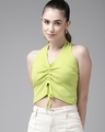 Shop Women's Green Slim Fit Crop Top-Front