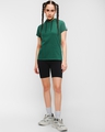 Shop Women's Green Slim Fit Hoodie T-shirt-Full