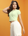 Shop Women's Green Slim Fit Short Top-Front