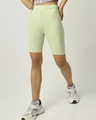 Shop Women's Green Slim Fit Shorts-Front