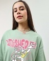 Shop Women's Green Smashed It Graphic Printed Oversized T-shirt