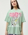 Shop Women's Green Smashed It Graphic Printed Oversized T-shirt-Front