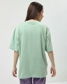 Shop Women's Green Snacking Graphic Printed Oversized T-shirt-Full