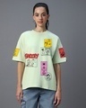 Shop Women's Green Snoopy Squad Graphic Printed Oversized T-shirt-Front