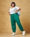 Shop Women's Green Super Loose Fit Plus Size Joggers-Full