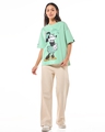 Shop Women's Green Sparkling Minnie Graphic Printed Oversized T-shirt