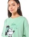 Shop Women's Green Sparkling Minnie Graphic Printed Oversized T-shirt