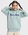 Shop Women's Green Stoned Rick & Morty Graphic Printed Oversized Hoodies-Full