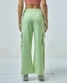 Shop Women's Green Flared Cargo Track Pants-Design