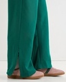 Shop Women's Green Straight Fit Flared Track Pants