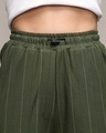 Shop Women's Green Striped Loose Comfort Fit Cargo Parachute Pants
