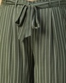 Shop Women's Green Striped Loose Comfort Fit Plus Size Flared Pants