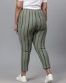 Shop Women's Green Striped Slim Fit Track Pants-Design