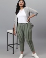 Shop Women's Green Striped Slim Fit Track Pants