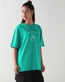 Shop Women's Green Strong Coffee Short Monday Graphic Printed Oversized T-shirt-Full