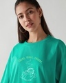 Shop Women's Green Strong Coffee Short Monday Graphic Printed Oversized T-shirt