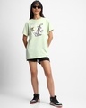 Shop Women's Green Sundays We Do Nothing Graphic Printed Boyfriend T-shirt-Full