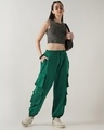 Shop Women's Green Super Loose Fit Brushed Cargo Joggers